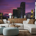 Sunset Pink Twilight Metropolis Mural Wallpaper - room preview 05