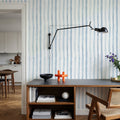Watercolor Stripes Indigo Mural Wallpaper - room preview 05