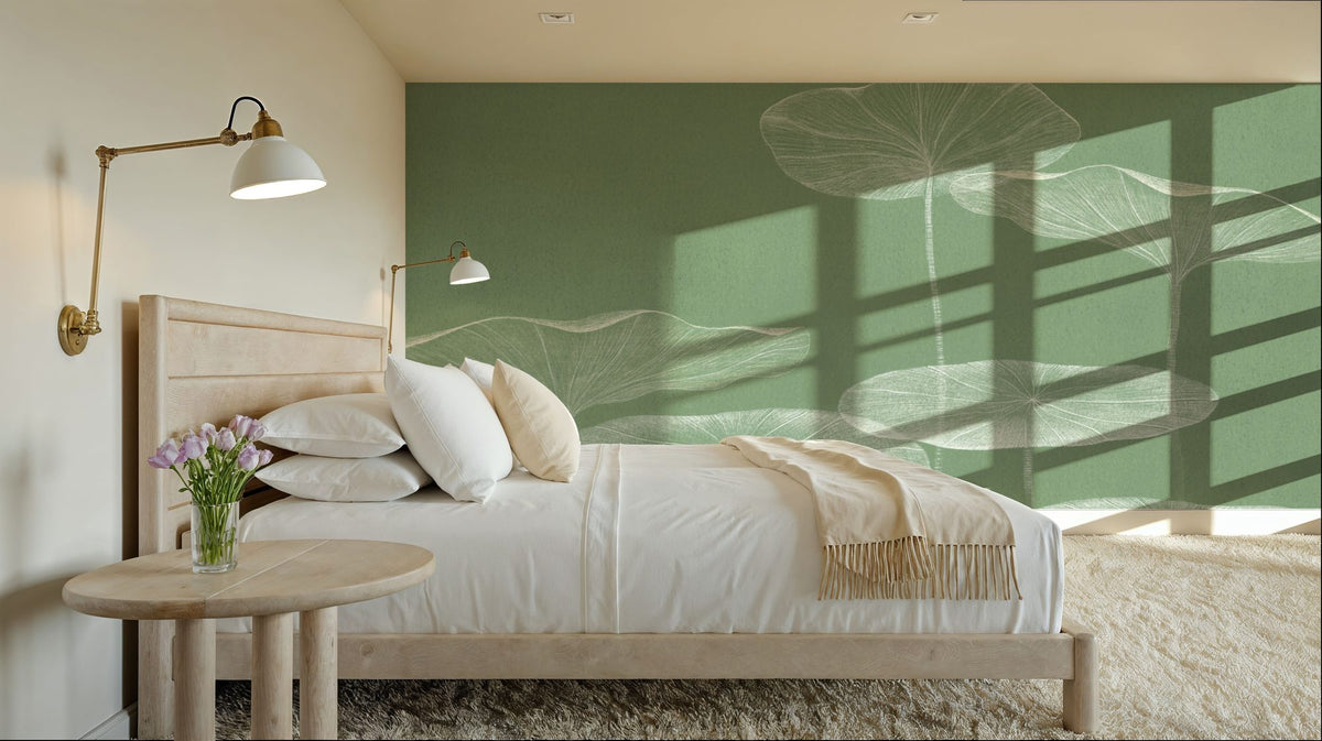 Pond Leaves Mural Wallpaper - room preview 05