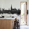 Linz Austria Skyline Black & White Mural Wallpaper - room preview 05