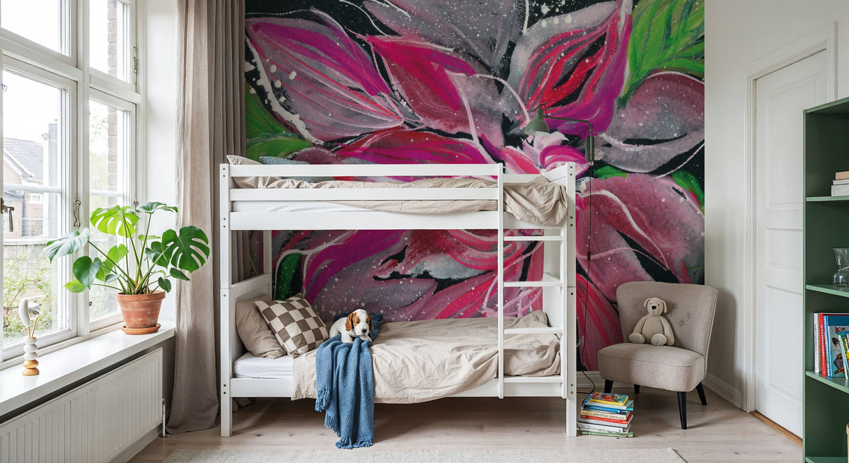 Festive Floral Mural Wallpaper - room preview 05