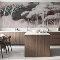 Seeing Through the Forest Red Mural Wallpaper - room preview 05