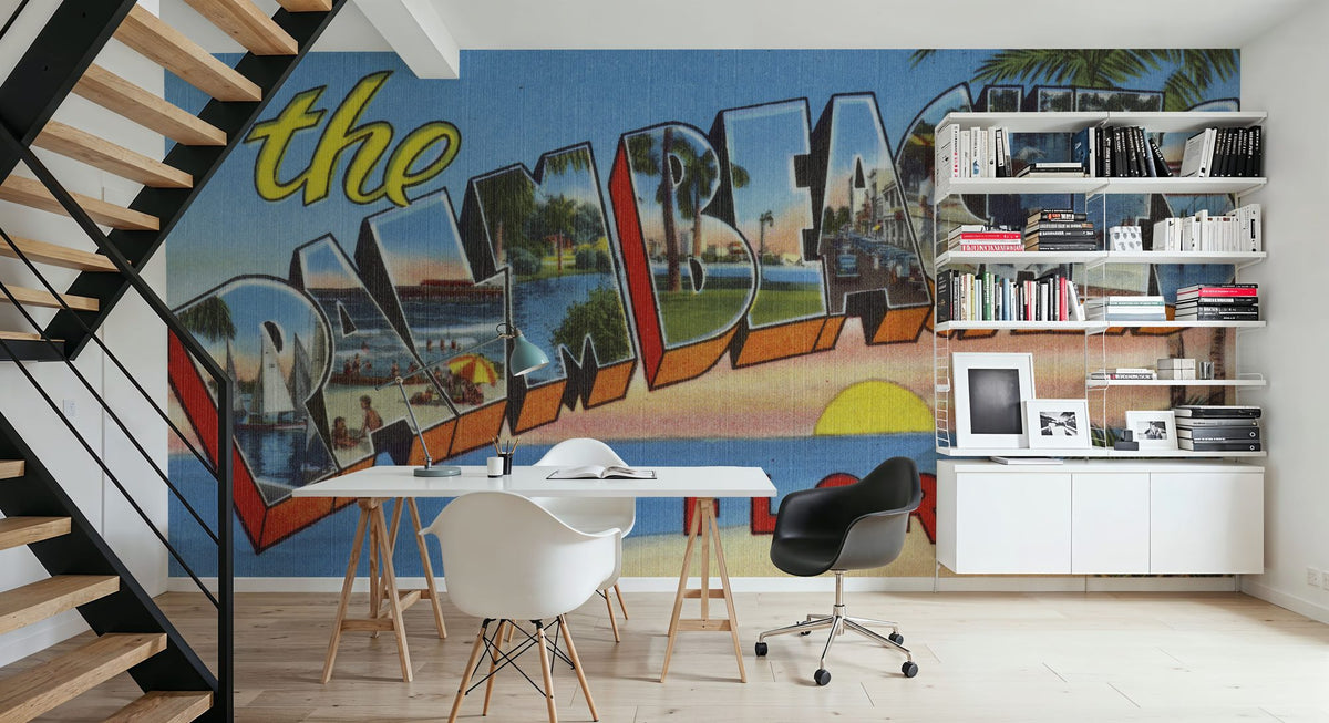 Greetings From Palm Beaches Mural Wallpaper - room preview 05