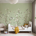 Peony Tree, Mint Mural Wallpaper - room preview 05