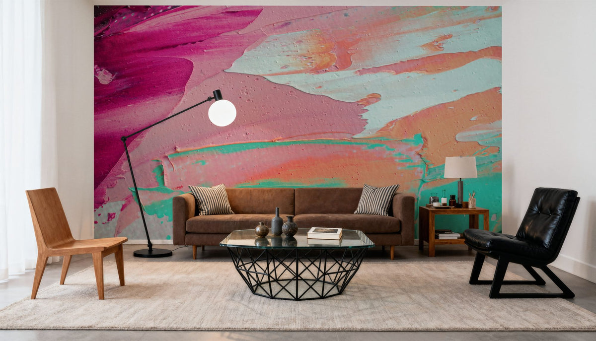 Pink Ocean Mural Wallpaper - room preview 05