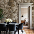 Chasing Dahlia Sepia Mural Wallpaper - room preview 05