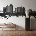 Shreveport Louisiana Skyline Black & White Mural Wallpaper - room preview 05