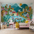 Coastal Village Mural Wallpaper - room preview 05