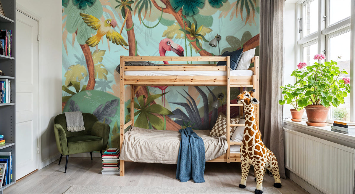 Parrot Hang Out Mural Wallpaper - room preview 05