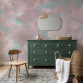 Painted Dreamy Clouds, Pink Mural Wallpaper - room preview 05