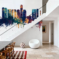 Tel Aviv Skyline Blue & Bronze Mural Wallpaper - room preview 05