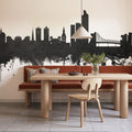 Oslo Skyline Black & White Mural Wallpaper - room preview 05