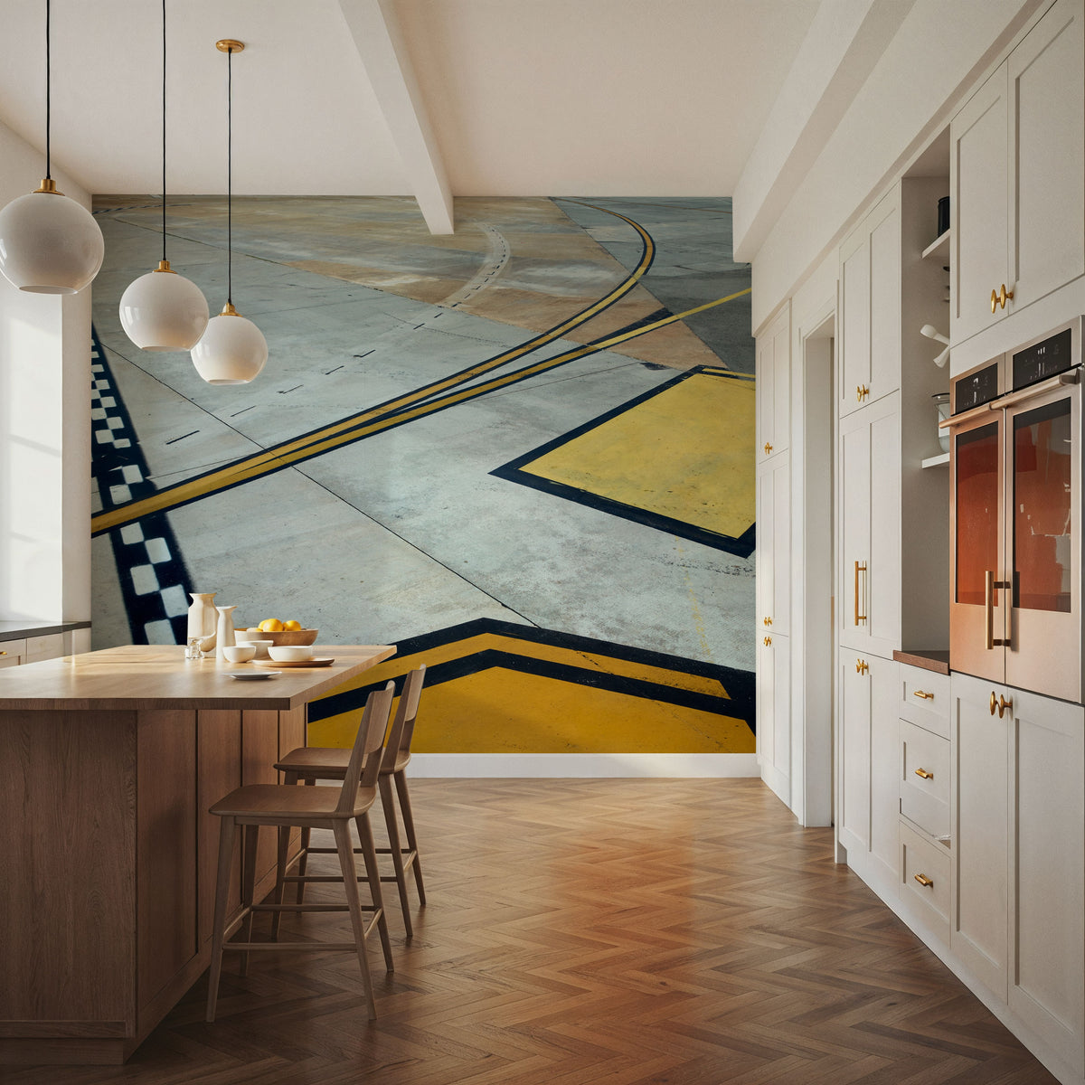 Runway Geometry Mural Wallpaper - room preview 05
