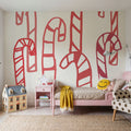 Peppermint Christmas Mural Wallpaper - room preview 05