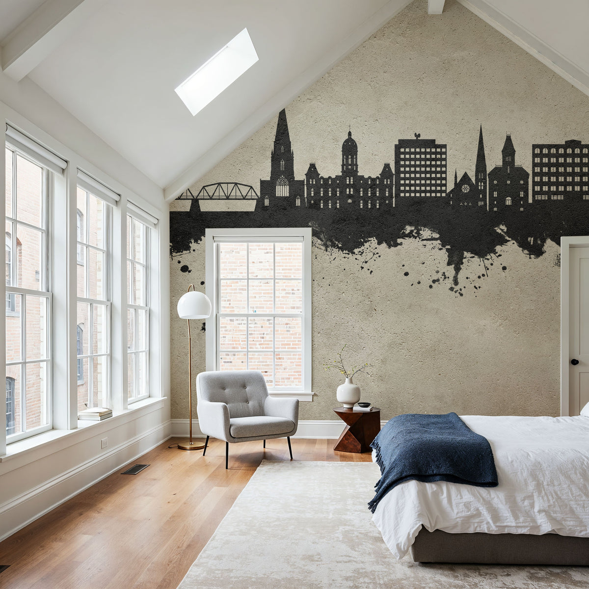 Fredericton Canada Skyline Concrete Mural Wallpaper - room preview 05