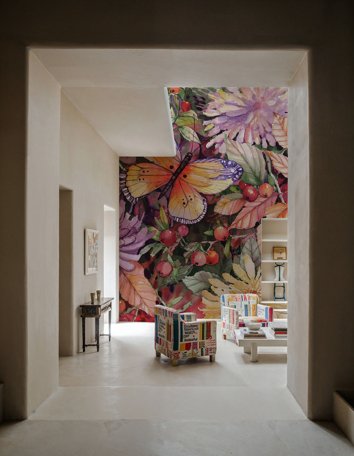Butterfly and Dahlia Mural Wallpaper - room preview 05
