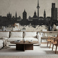 Mannheim Germany Skyline Concrete Mural Wallpaper - room preview 05