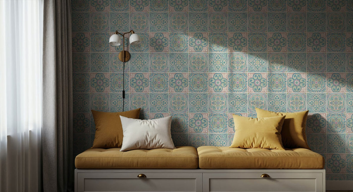 Ocean Tiles Mural Wallpaper - room preview 05