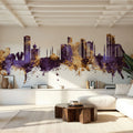 Fujairah Skyline Purple & Gold Mural Wallpaper - room preview 05