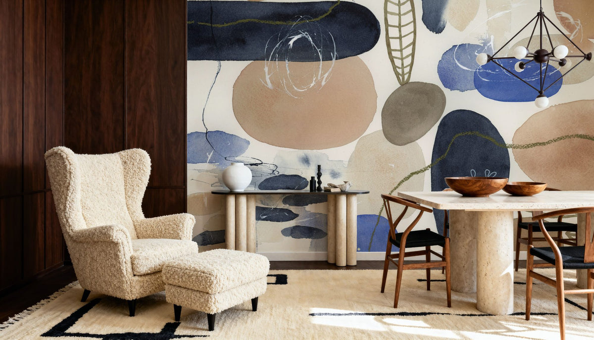 Leaves and Stones Mural Wallpaper - room preview 05
