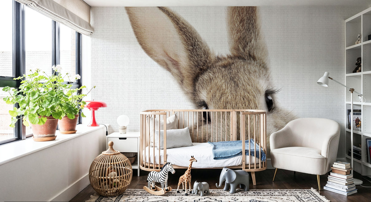 Peekaboo Bunny Mural Wallpaper - room preview 05