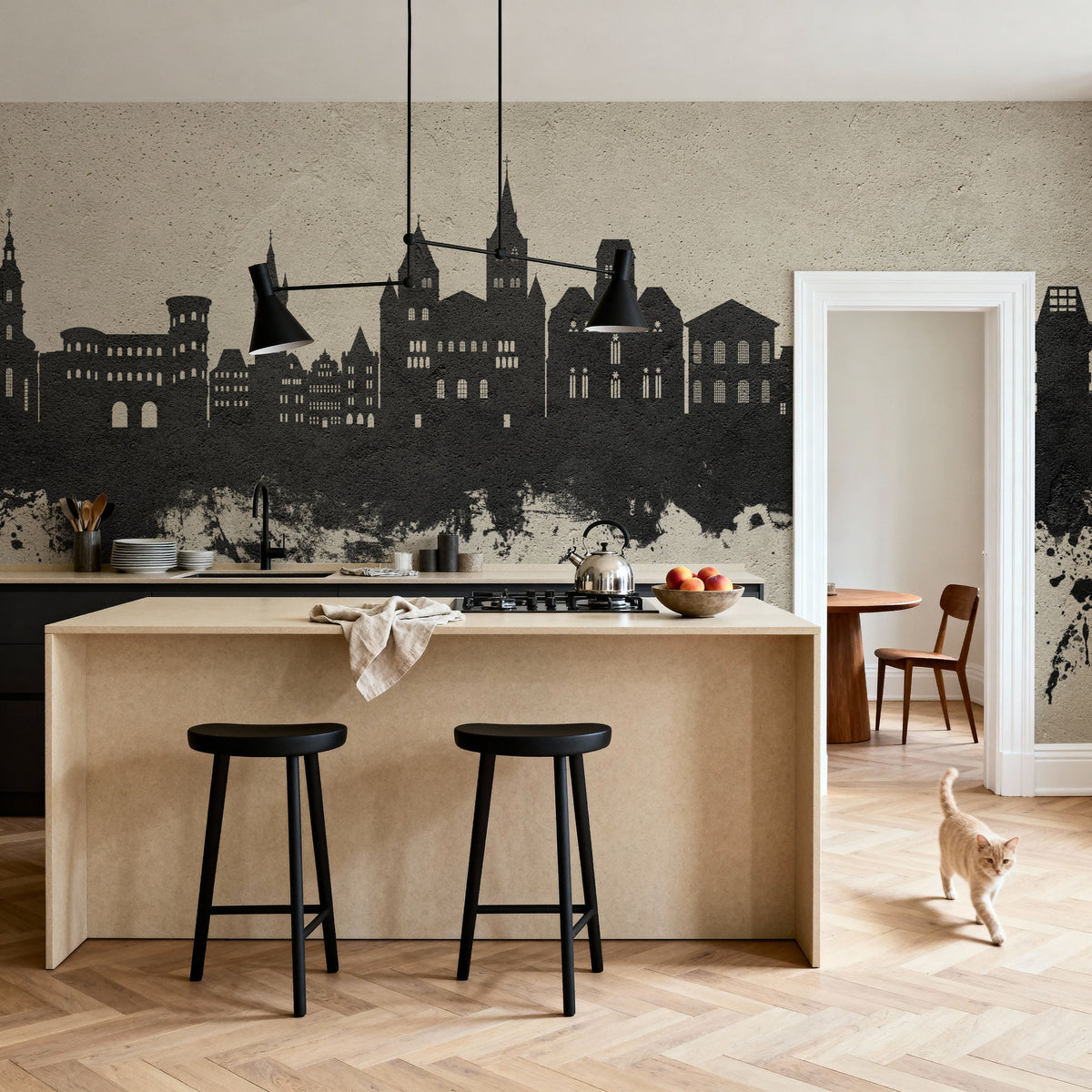 Trier Germany Skyline Concrete Mural Wallpaper - room preview 05