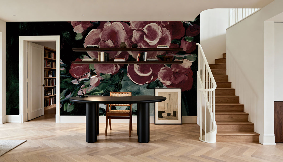 Botanical Elegance Burgundy II Mural Wallpaper - room preview 05