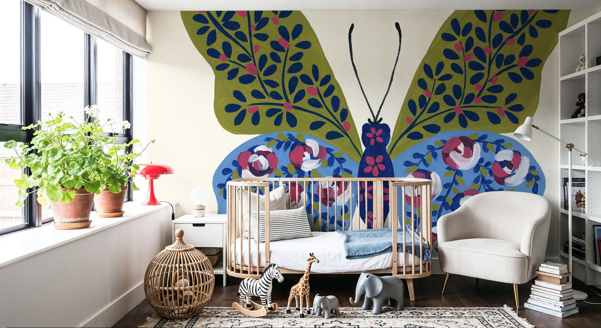 Blooming Butterfly I Mural Wallpaper - room preview 05