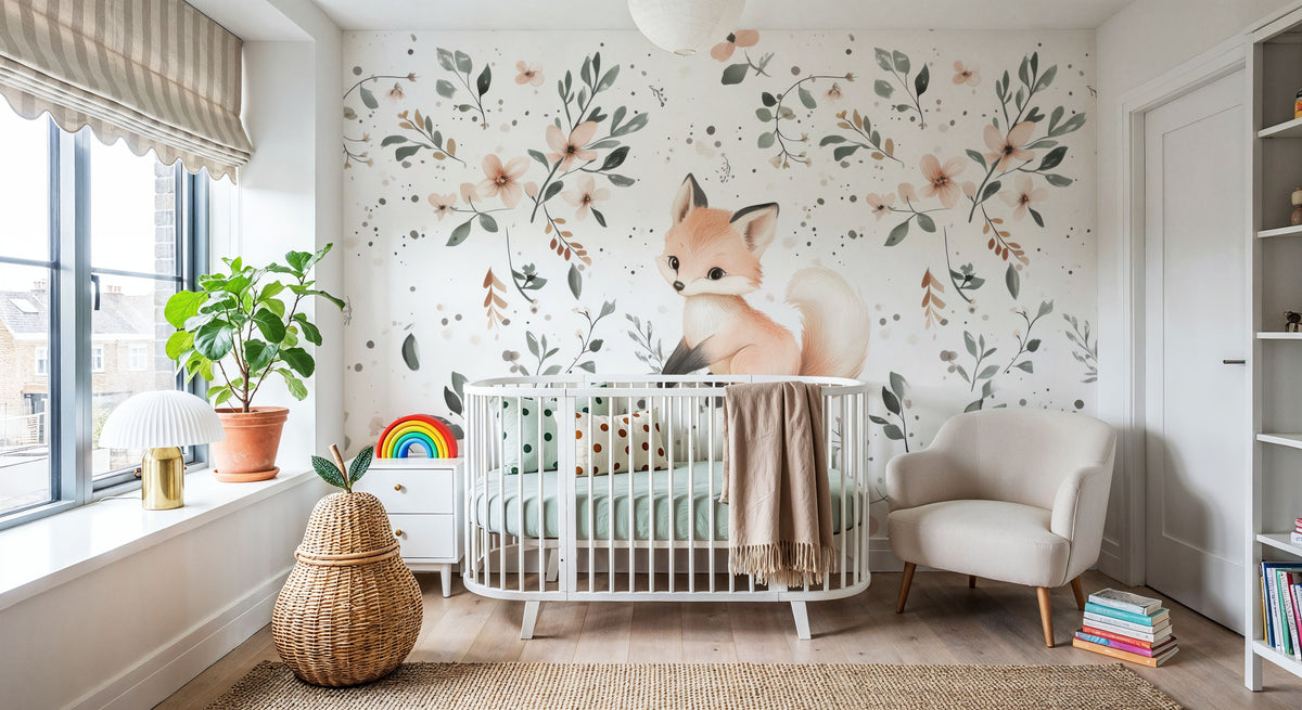 Fox Flower Mural Wallpaper - room preview 05