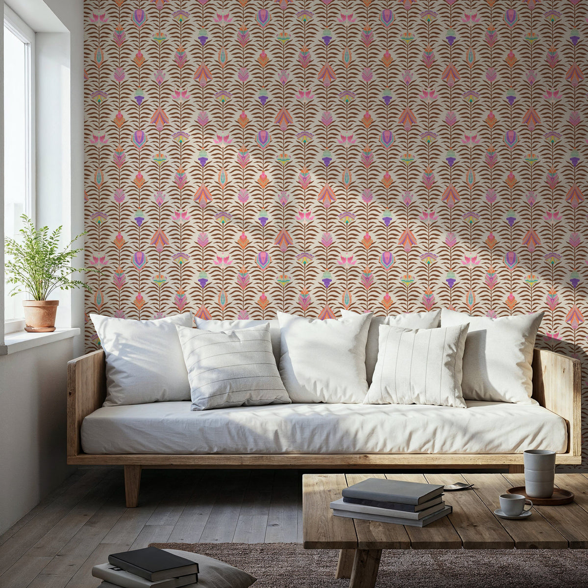 Marble Papers Flowers V.2, Earth Mural Wallpaper - room preview 05