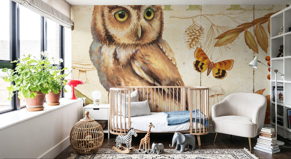 Owl Lodge I Mural Wallpaper - room preview 05