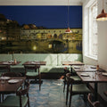 Riverside Bridge Twilight Mural Wallpaper - room preview 05