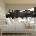 Saint-Étienne France Skyline Black & White Mural Wallpaper - room preview 05