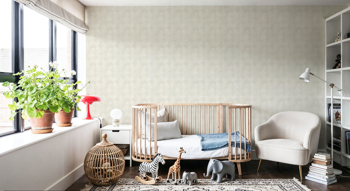 Seeing Stripes Beige Mural Wallpaper - room preview 05