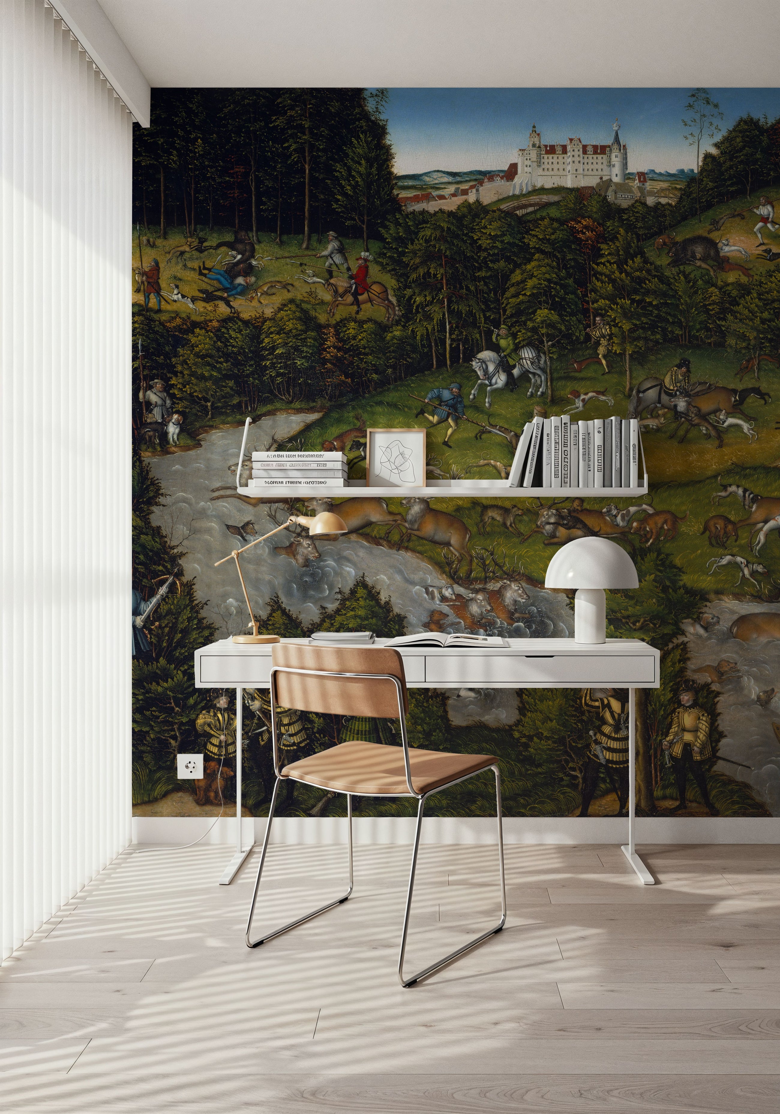 Hunting Near Hartenfels Castle Mural Wallpaper