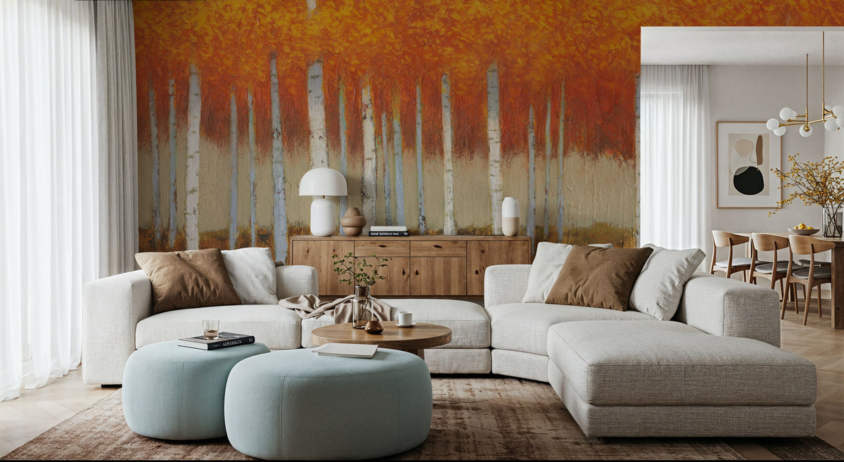 Autumn Birches Mural Wallpaper - room preview 05