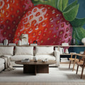 Strawberry Couple Portrait Mural Wallpaper - room preview 05