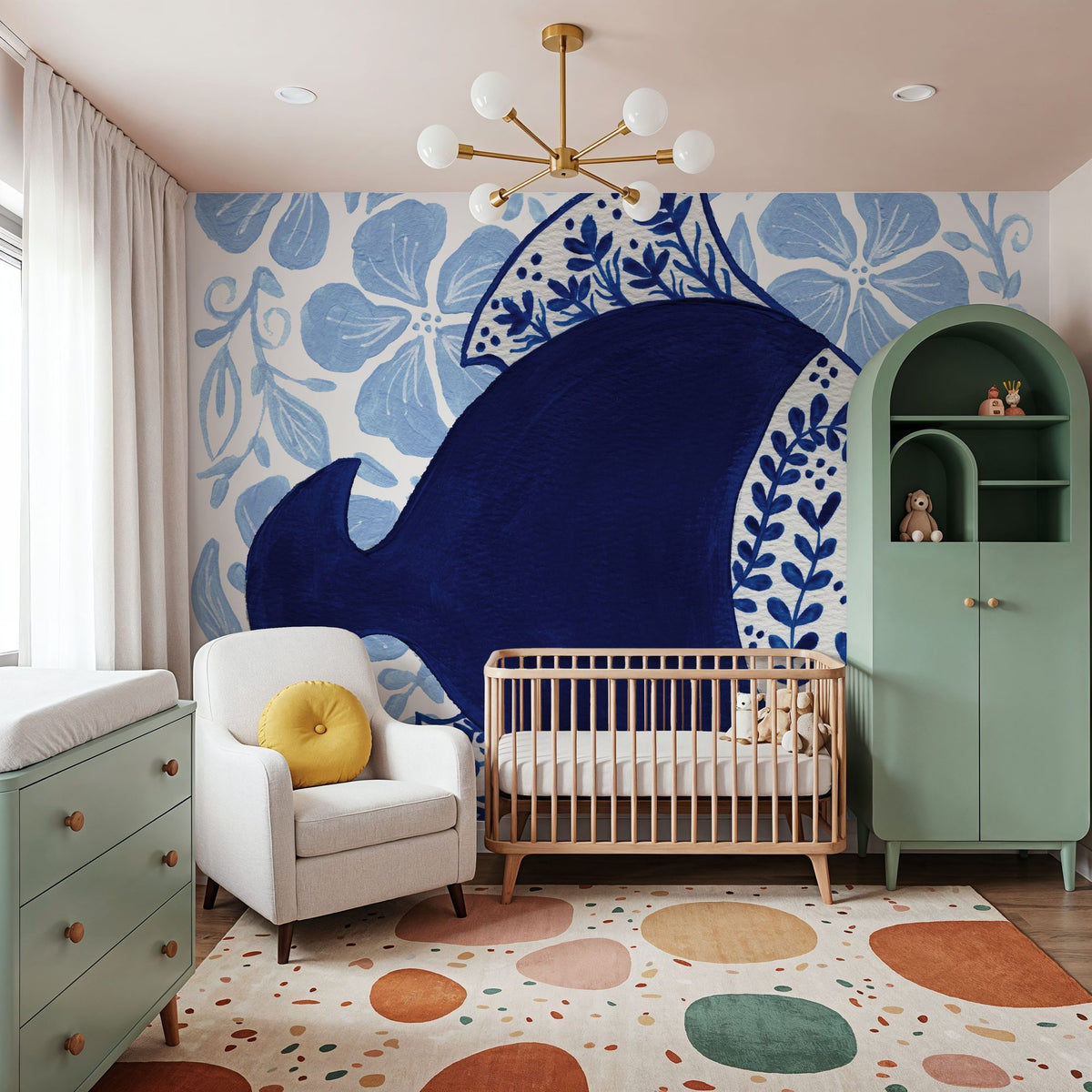 Coastal Chinoiserie V Mural Wallpaper - room preview 05