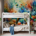 Undersea Encounter Turtle Meets Fish Mural Wallpaper - room preview 05