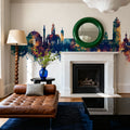 Darmstadt Skyline Blue & Bronze Mural Wallpaper - room preview 05