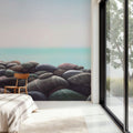 Pebble Beach Painting Mural Wallpaper - room preview 05
