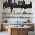 Luton England Skyline Black & White Mural Wallpaper - room preview 05