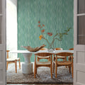 Swaying Lines, Ocean Green Mural Wallpaper - room preview 05