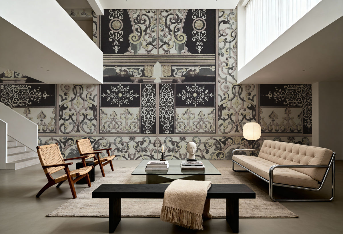 German Renaissance, Yellow Contrast Mural Wallpaper - room preview 05