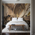 Gilded Leaf Collage I Mural Wallpaper - room preview 05