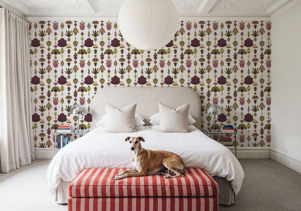 Marble Flowers, Mulberry Mural Wallpaper - room preview 05