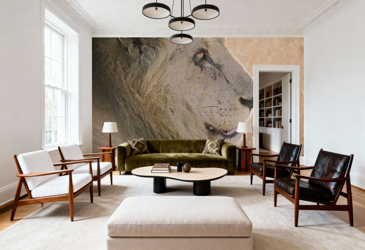 Old Lion Mural Wallpaper - room preview 05