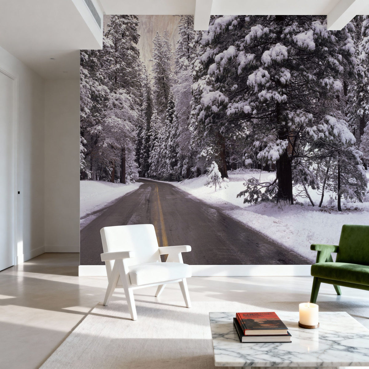 Winter's Path Mural Wallpaper - room preview 05