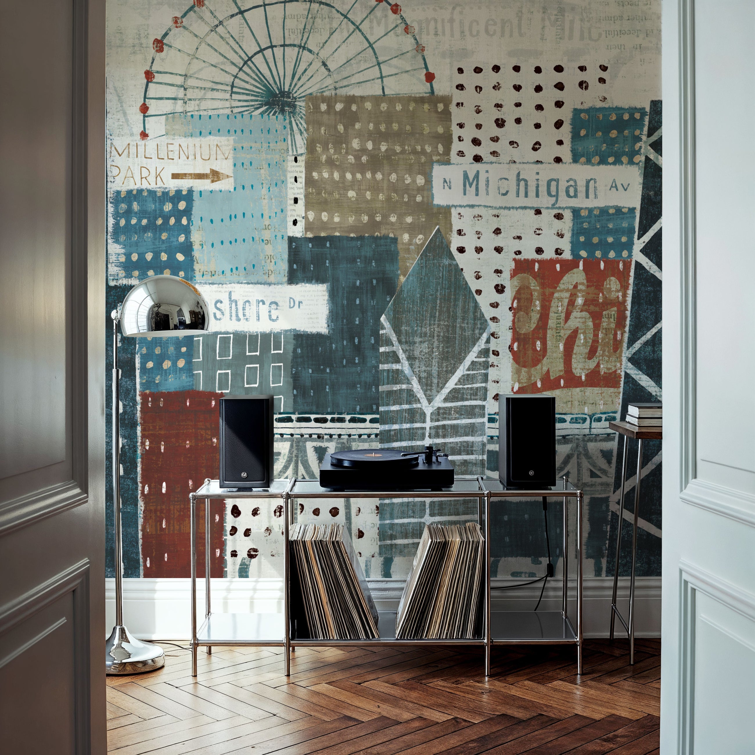 Hey Chicago Mural Wallpaper
