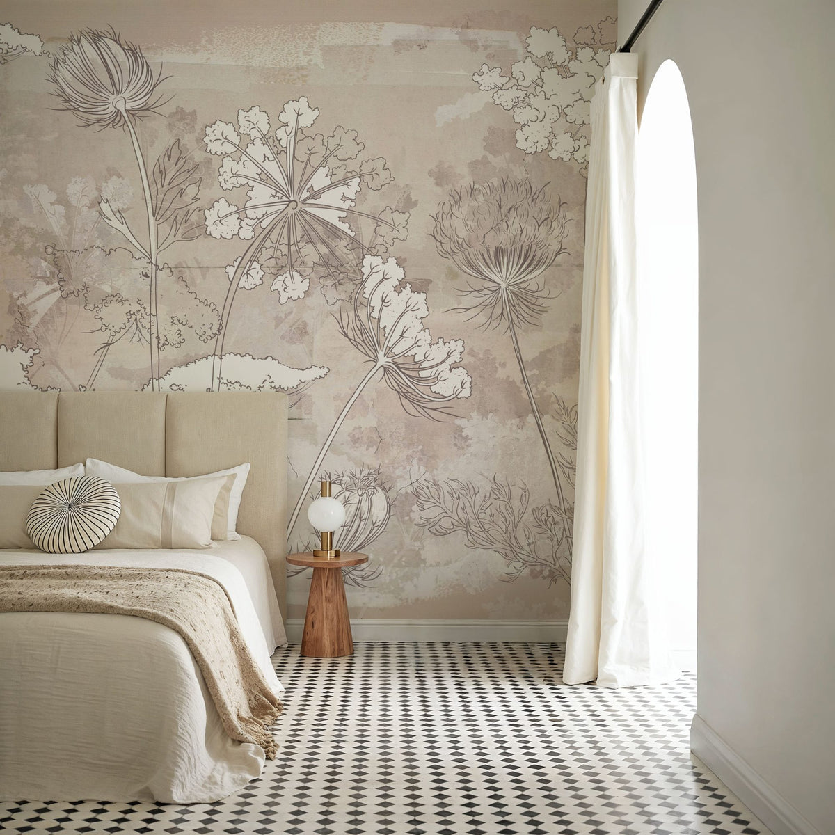 Wildflower Fresco Mural Wallpaper - room preview 05
